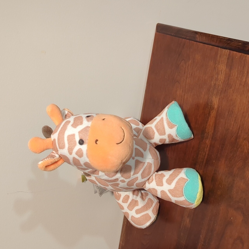 Carters Giraffe 9” Rattle Crinkle Lovey Plush Stuffed Animal Developmental Toy